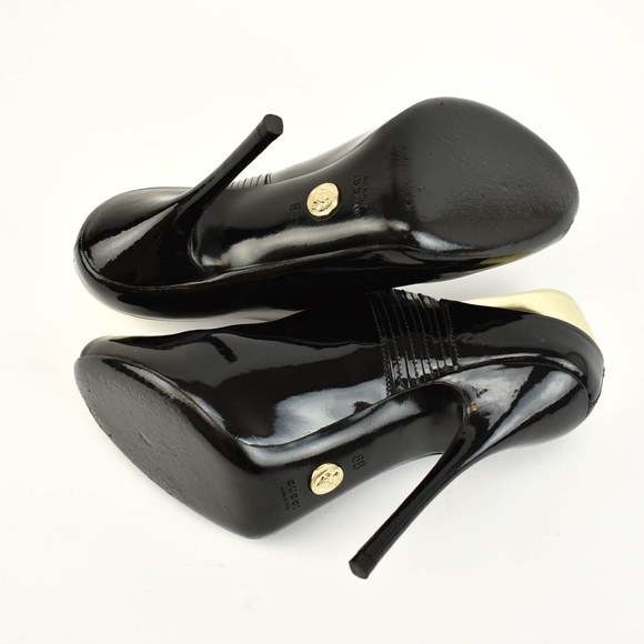 GUCCI "Hysteria": Black Patent Leather Ankle Boots - Picture 8 of 8